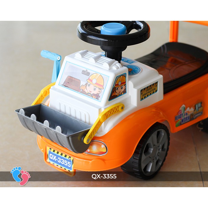 Chòi chân cho bé mô hình xe ủi đất BABY PLAZA QX-3355