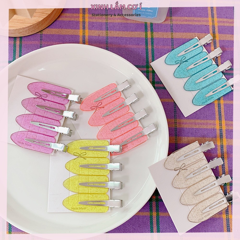 Set 4 Kẹp Tóc Đơn Giản Phong Cách Hàn Siêu Xinh [Xinh Lắm Cơ Í]