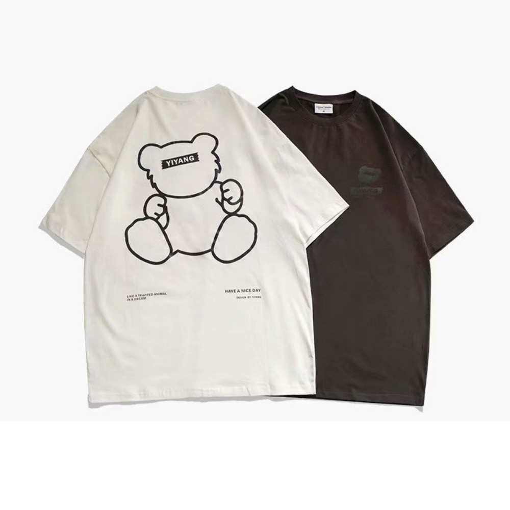 Áo Phông cộc tay rộng OVERSIZE,áo phông nam nữ hoạ tiết Chú Gấu phản quang trending,áo thun Unisex vải cotton, | BigBuy360 - bigbuy360.vn