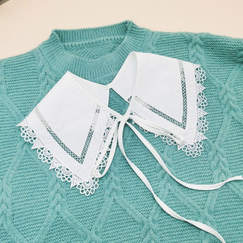 Cổ Áo Sơ Mi Ren Rỗng Họa Tiết Hoa Có Thể Tháo Rời Thời Trang Cho Nữ