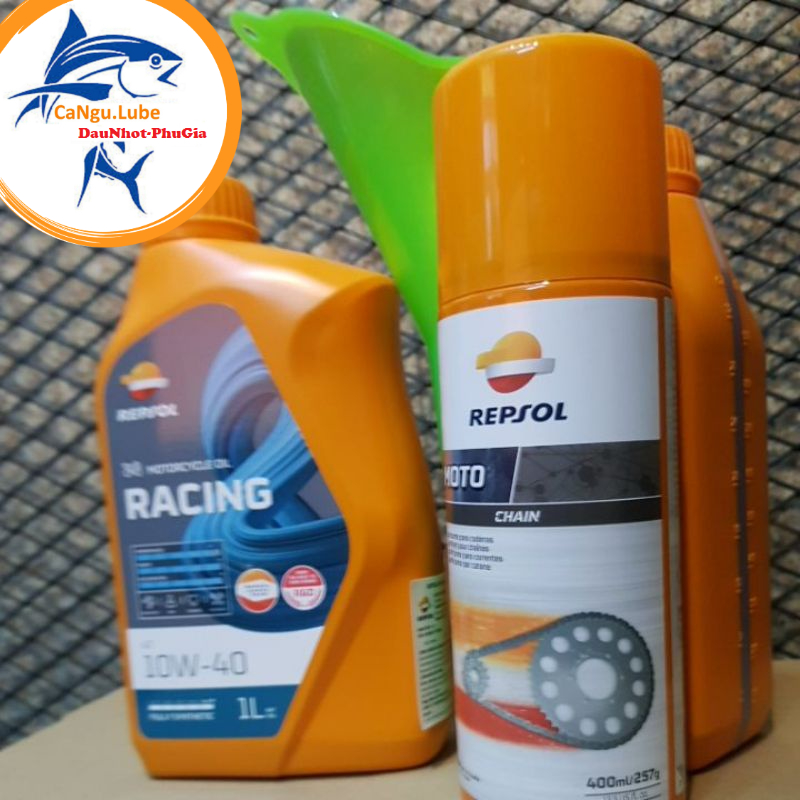 Combo nhớt repsol và dưỡng sên tăng ngay phễu nhớt.
