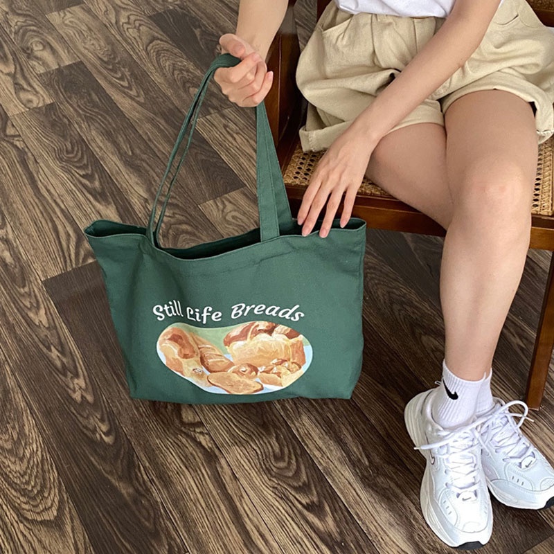 Túi xách YADOU bằng vải canvas sức chứa lớn phong cách Mỹ cổ điển thời trang mùa thu dành cho nữ