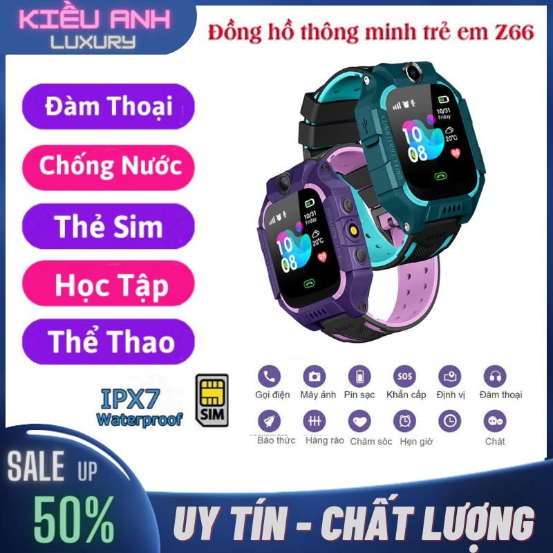 Đồng Hồ Thông Minh Trẻ Em Z66 Lắp Sim Nghe Gọi, Nhắn Tin 2 Chiều, Định Vị Chính Xác, Chụp Ảnh, Tương Thích Mọi Thiết Bị