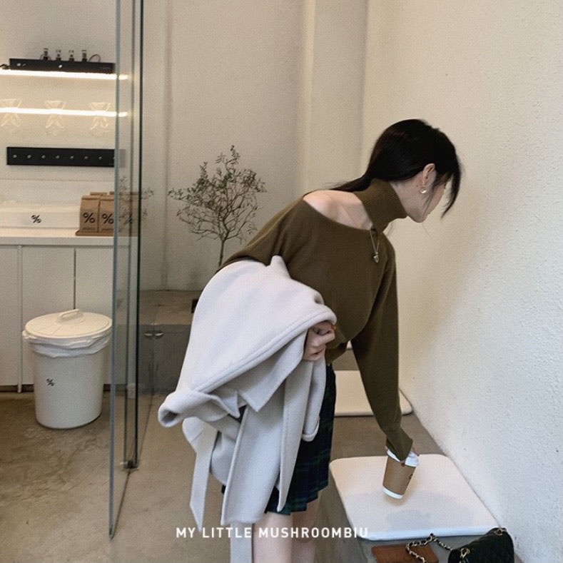 Áo Len Khoét Vai Cổ Lọ Dày Dặn Hàng Loại 1 M232