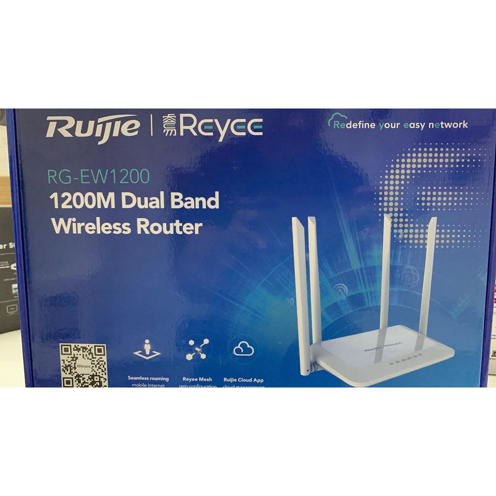 Bộ phát WiFi Ruijie RG-EW1200 4 râu Dual-band AC1200 MU-MIMO hỗ trợ Mesh (chính hãng 36 tháng)