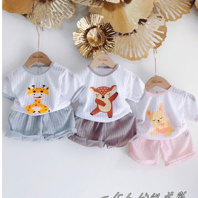 Bộ cotton giấy cài vai Mẫu Mới cho bé sơ sinh 3-14kg - 𝐁𝐎𝟐