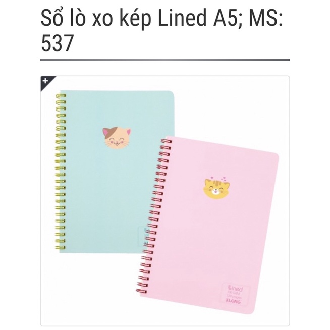 KLONG - Sổ lò xo kép ruột CARO / LINED 120 trang A5; MS: 535 / 537 🐻🌸