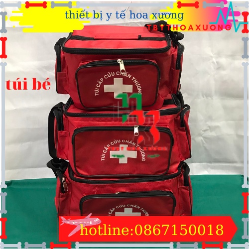 Túi Cứu Thương Cỡ Nhỏ 23x15x15cm - Túi Y Tế(Màu Đỏ)