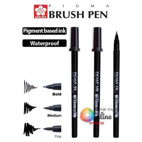 Bút Brush Pigma SAKURA vẽ kỹ thuật (size FB,MB,BB)