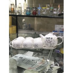 ẤM CHÉN PHA TRÀ SỨ XƯƠNG - 1 ẤM 6 CHÉN 7 TÁCH KÊ