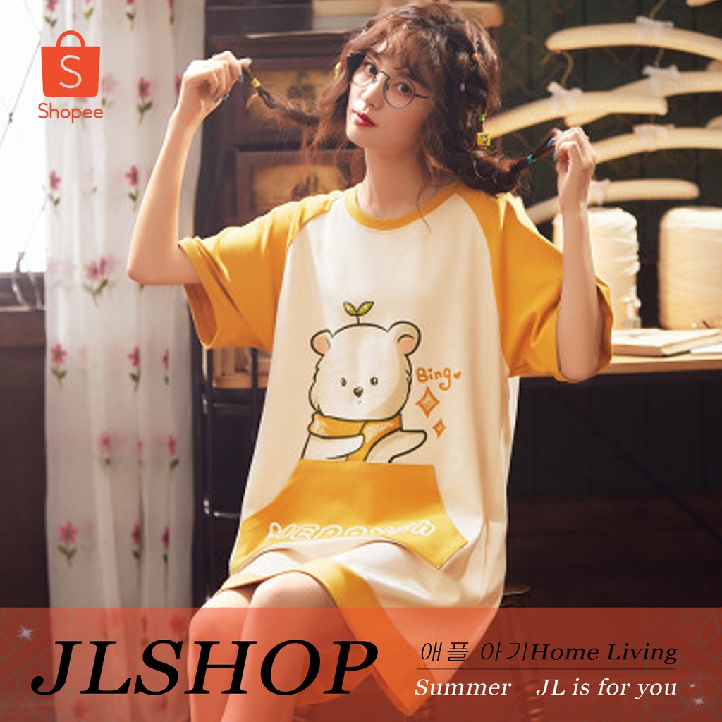 Bộ Đồ Ngủ Cotton Tay Ngắn Kiểu Hoạt Hình Xinh Xắn Cho Cặp Đôi 05 | BigBuy360 - bigbuy360.vn