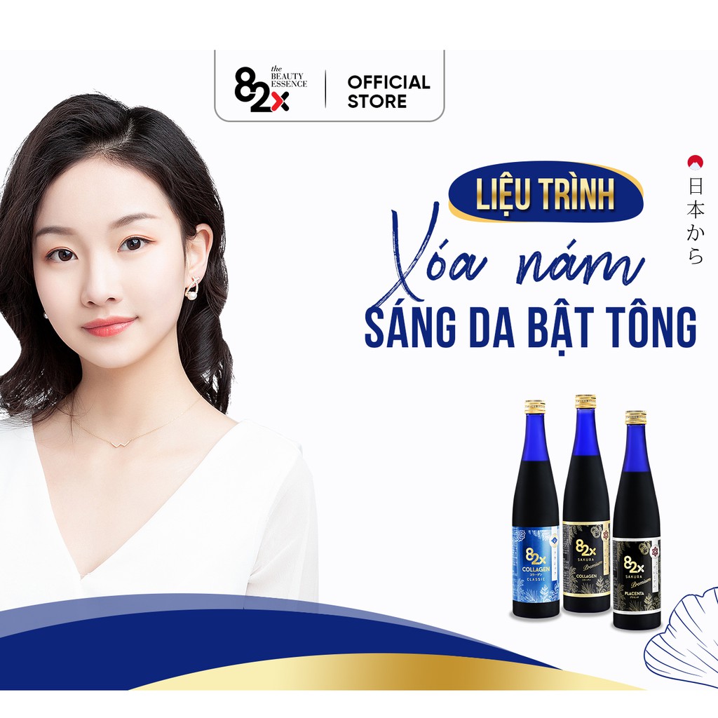 ĐẸP NÕN NÀ - DA SÁNG MỊN RẠNG RỠ Combo 3 Chai 82X: COLLAGEN + SAKURA COLLAGEN + SAKURA PLACENTA Nước Uống Đẹp Da Từ Nhật