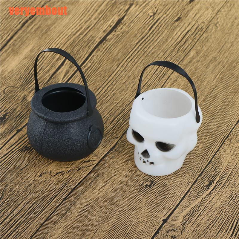 halloween decor black/white candy kettles witch cauldron party hanging pr