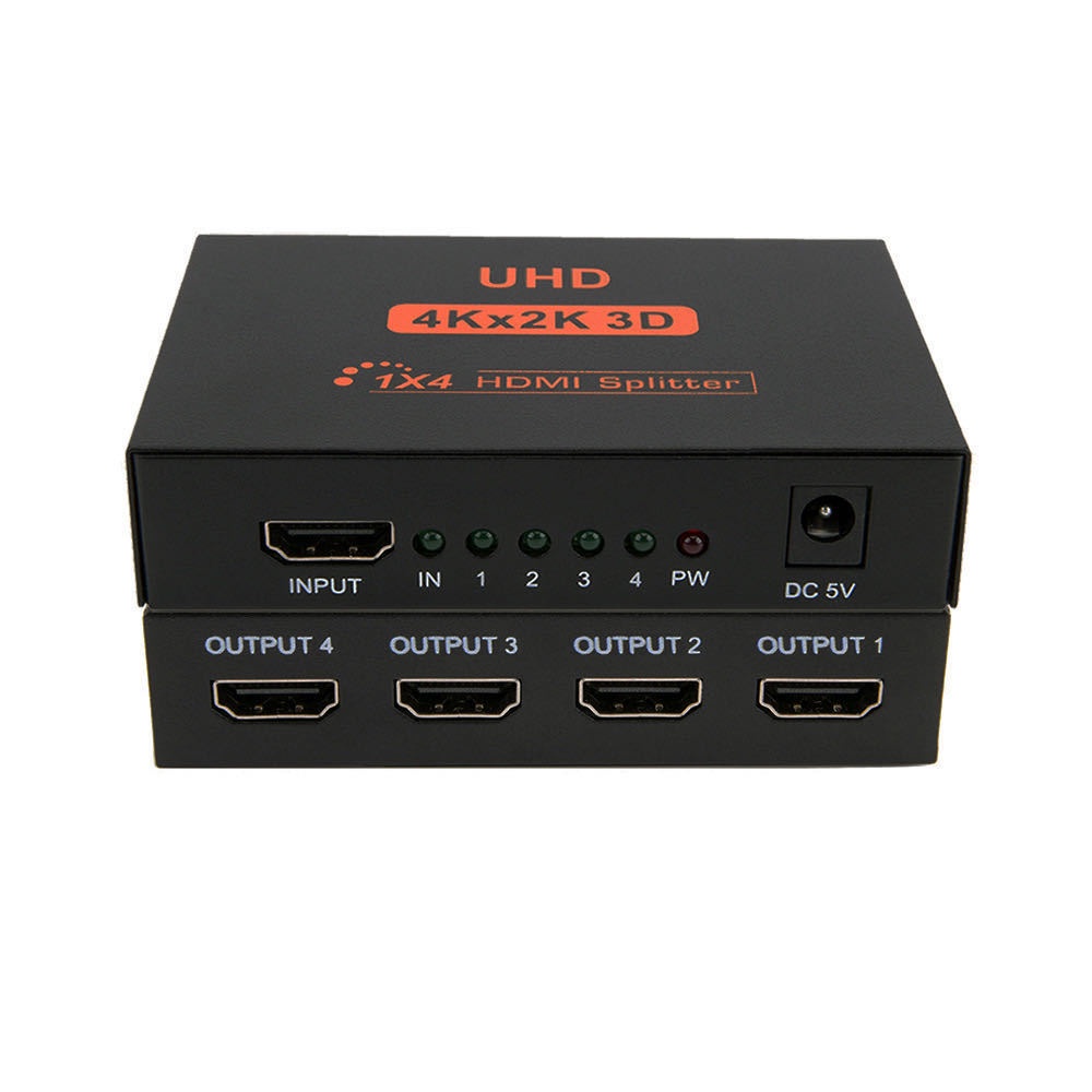 Bộ chia Splitter HDMI khuếch đại và chia cổng HDMI vào một ra hai / bốn màn hình 4K 1X2 1X4 cho HDTV DVD PS3 Xbox