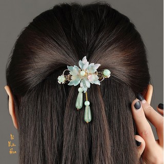 Cặp tóc hợp kim nhỏ xinh đính đá màu xanh nhạt KT014
