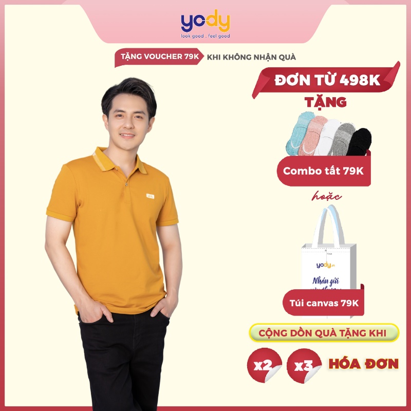 Áo Phông Polo Nam YODY Mắt Chim Chất Thun Cotton Ngắn Tay Có Cổ Mã SP APM3299