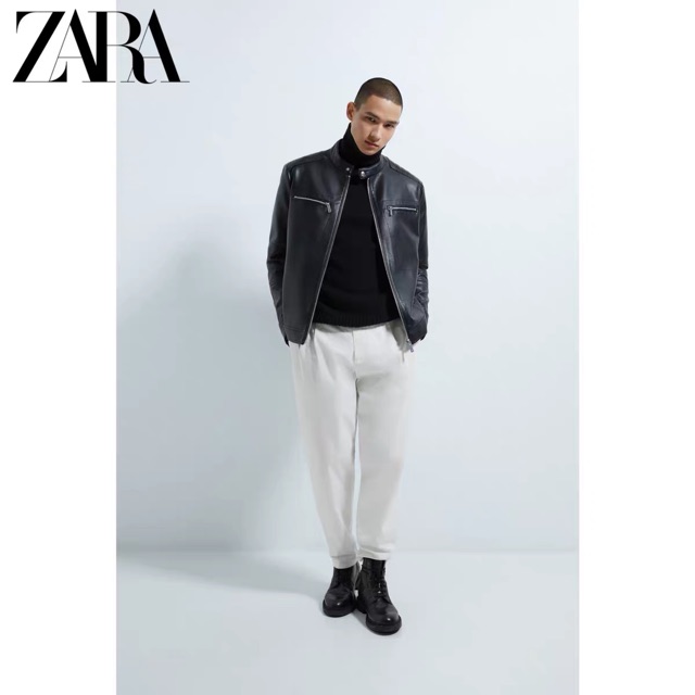 Áo khoác da Zara man auth canh sale, kèm video