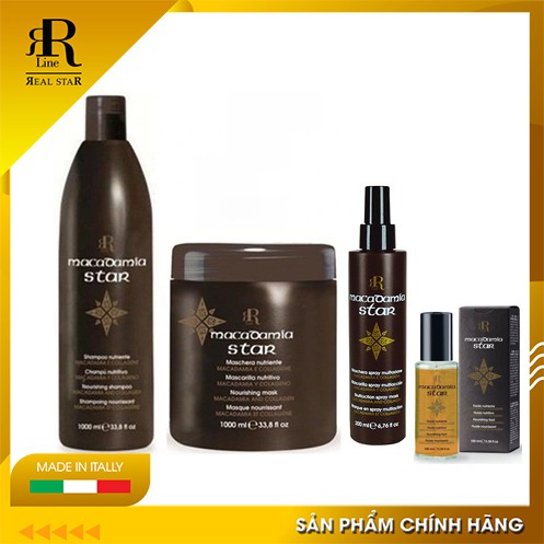 [Chính hãng]  Bộ 4 Sản Phẩm MACADAMIA STAR Chăm Sóc, Phục Hồi, Tái Tạo Tóc Sau 1 Lần Gội