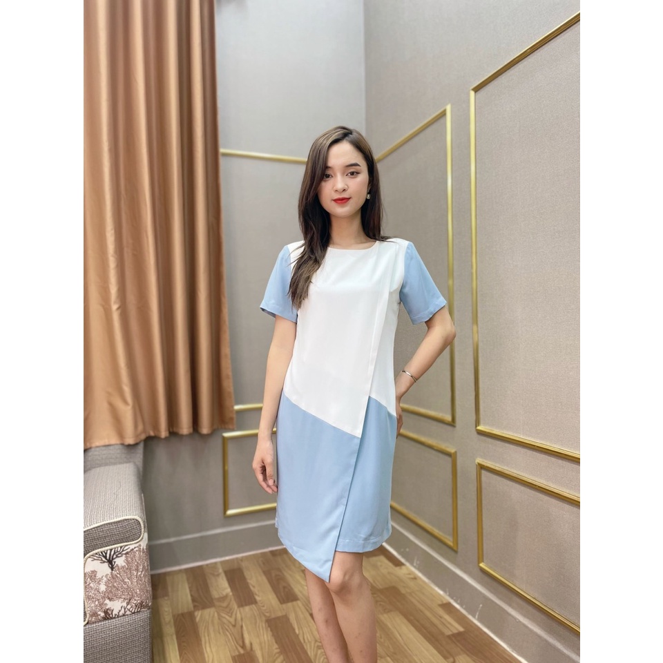 Đầm dáng suông SEFA phối cách điệu STF3022