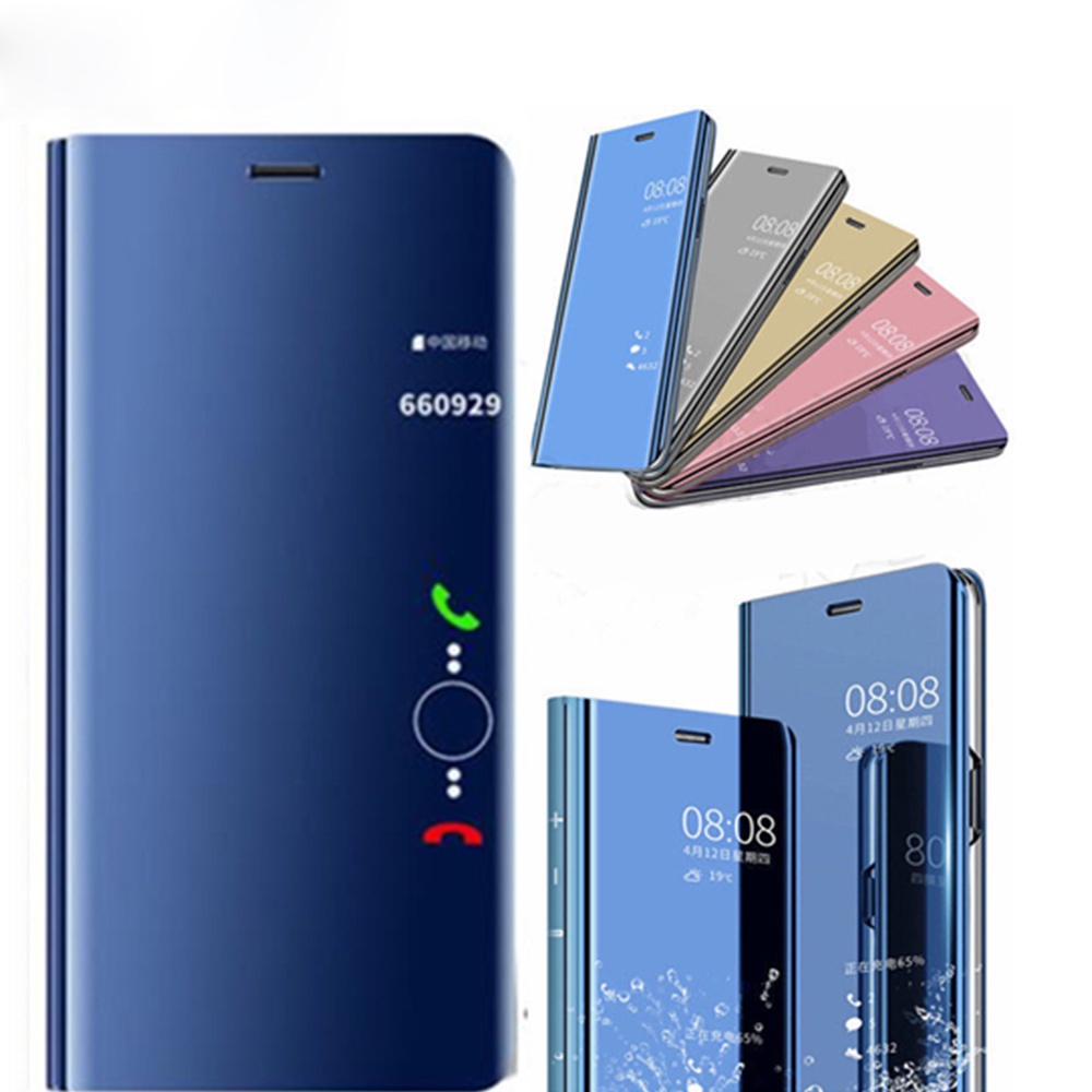Bao Da Điện Thoại Nắp Lật Mặt Gương Thông Minh Tự Động Thức Ngủ Cho Samsung Galaxy J3 J5 J7 2016 2017 J4 J6 Plus 2018 -01