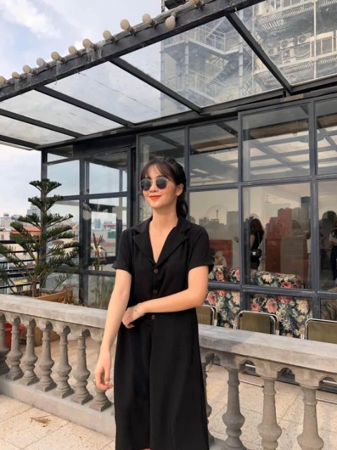 (CƯC-ĐẸP❤🦋) VÁY SUÔNG CỔ VEST ĐŨI 4 MÀU