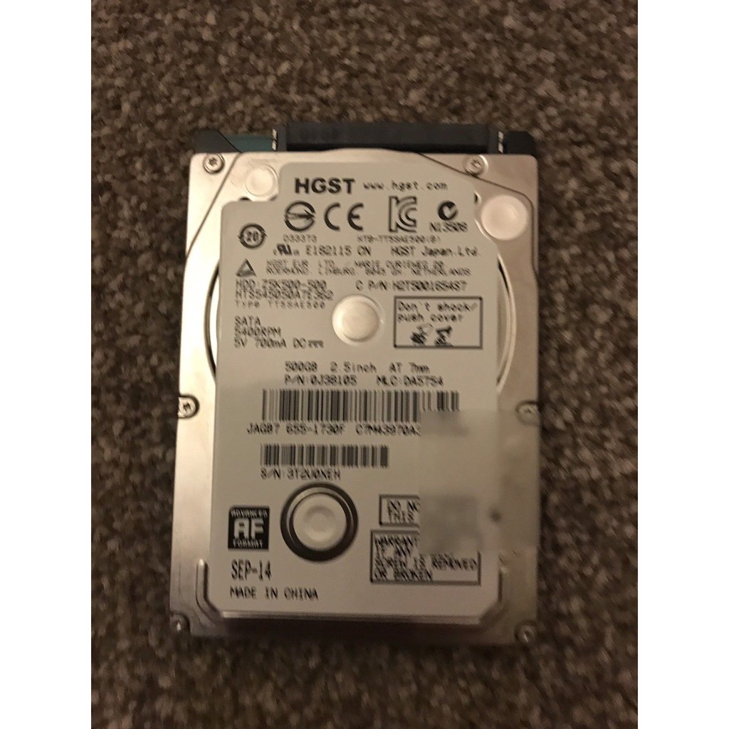 Ổ Cứng HDD Laptop HGST 500GB Mỏng 5400RPM BH 01 Tháng | BigBuy360 - bigbuy360.vn