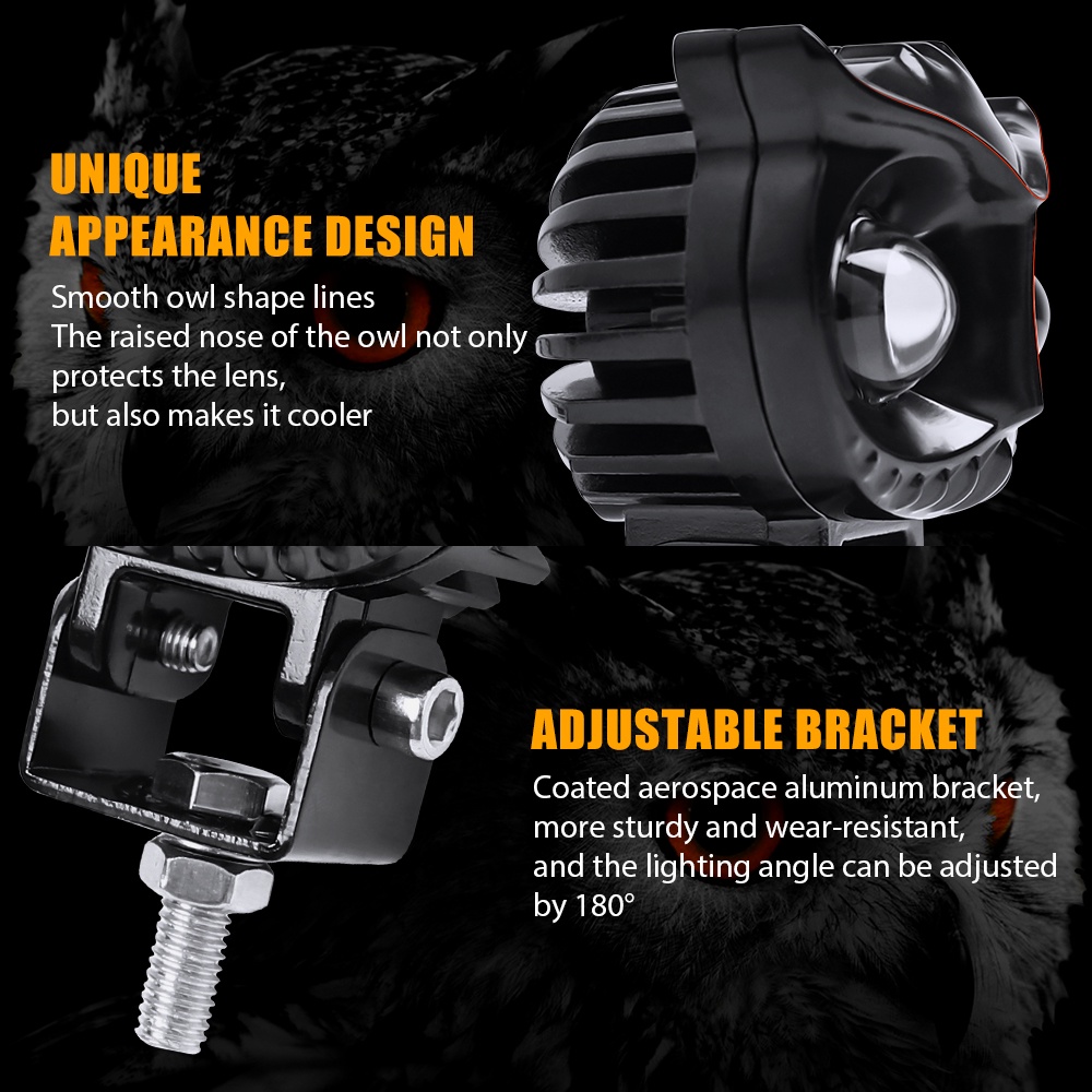 Đèn Pha Led Ánh Sáng Trắng/Vàng 6000K 3inch 12D Ánh Sáng Trắng 6000K Cho Xe Hơi/Xe Máy/Xe Tải