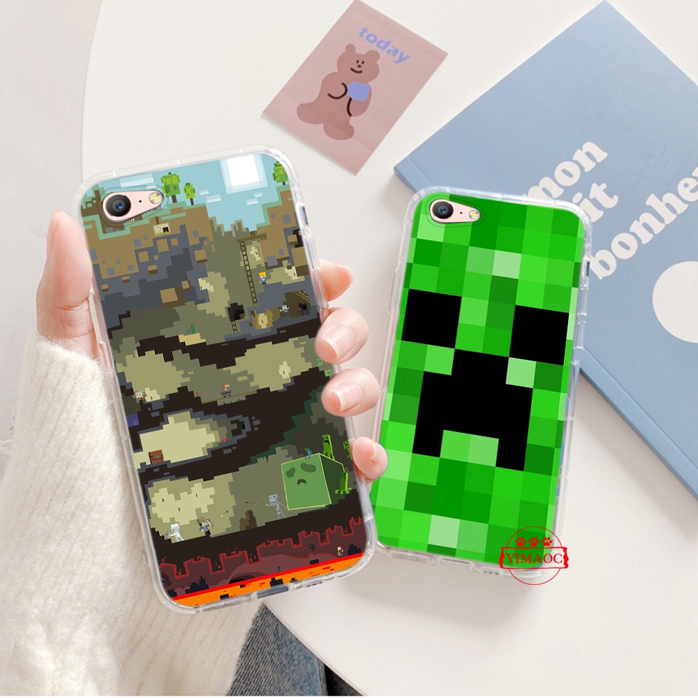 Ốp điện thoại TPU mềm họa tiết Creeper Minecraft dành cho OPPO A3S A5 A37 A39 A5S A7 A59 F1S F3 A1 F5 F7 F9 Pro 93C | BigBuy360 - bigbuy360.vn