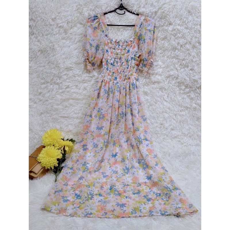 Đầm maxi voan hoa tiểu thư 🥰