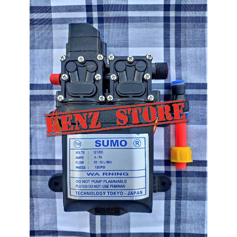 Bộ máy bơm đôi cao áp mini SUMO kèm nguồn DELTA 12V 10A chính hãng