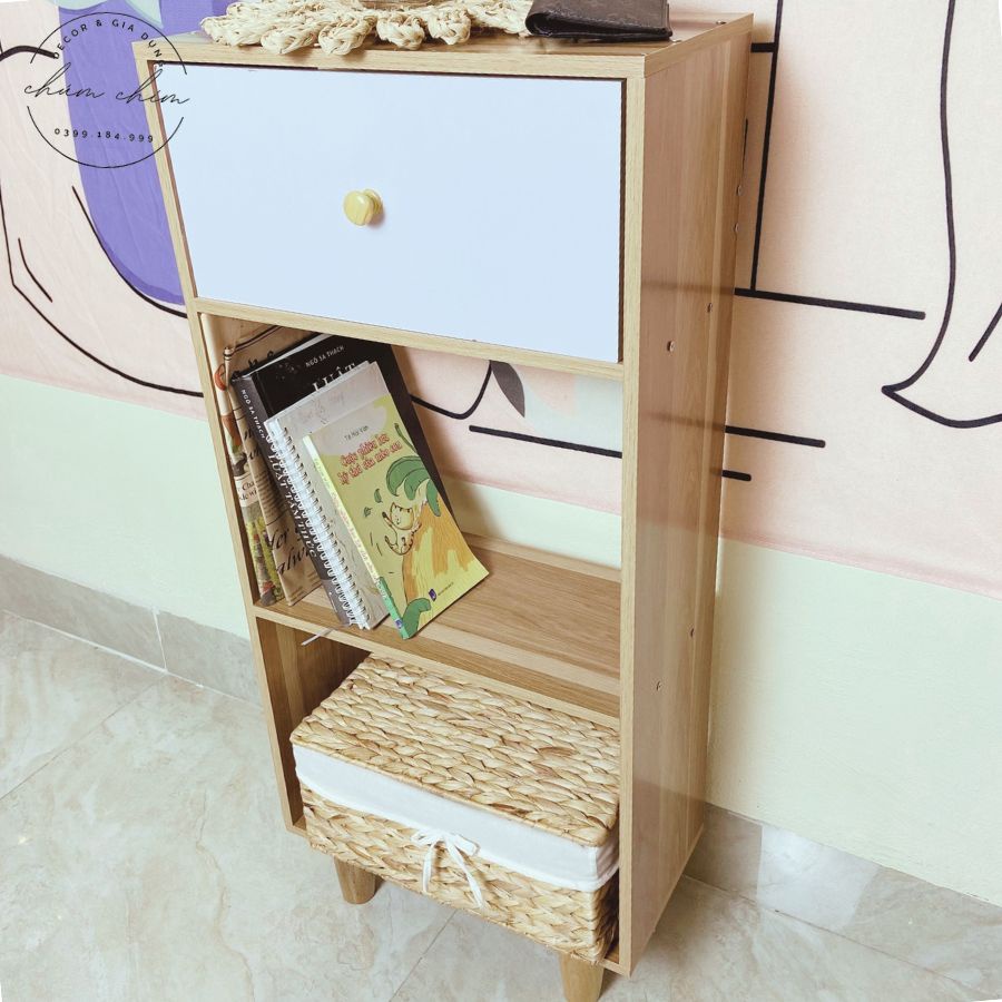 Kệ tủ đầu giường bằng gỗ cao cấp lắp ráp tiện dụng