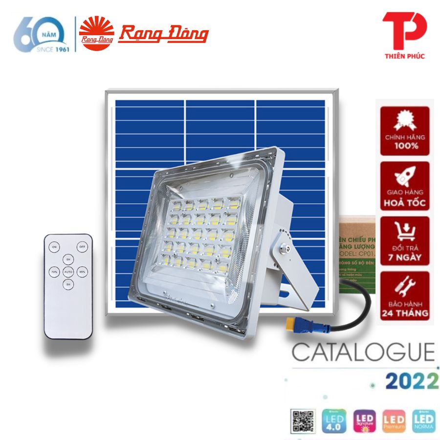 Đèn năng lượng mặt trời Rạng Đông 50W đèn Chiếu Pha Model: CP01.SL.RF 50W