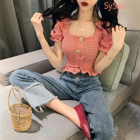 Áo Sơ Mi Tay Ngắn Họa Tiết Kẻ Sọc Thời Trang Mùa Hè Cho Nữ