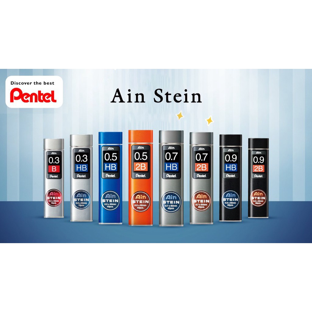 Ruột Chì Kim Pentel Ain Stein 2B Ngòi 0.2/0.3/0.5/0.7/0.9mm | Ngòi Chì Cấu Trúc Tổ Ong Siêu Cứng