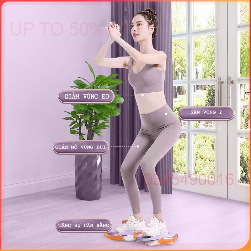 Đĩa xoay eo tập thể dục tại nhà, Dụng cụ AEROBIC 360 độ loại tốt tập cơ bụng cho eo thon và phòng gym