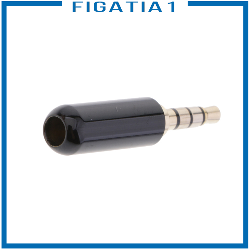 [FIGATIA1]3.5mm 1/8\'\' TRRS 4 Pole Male Plug A/V Solder Connector, Black