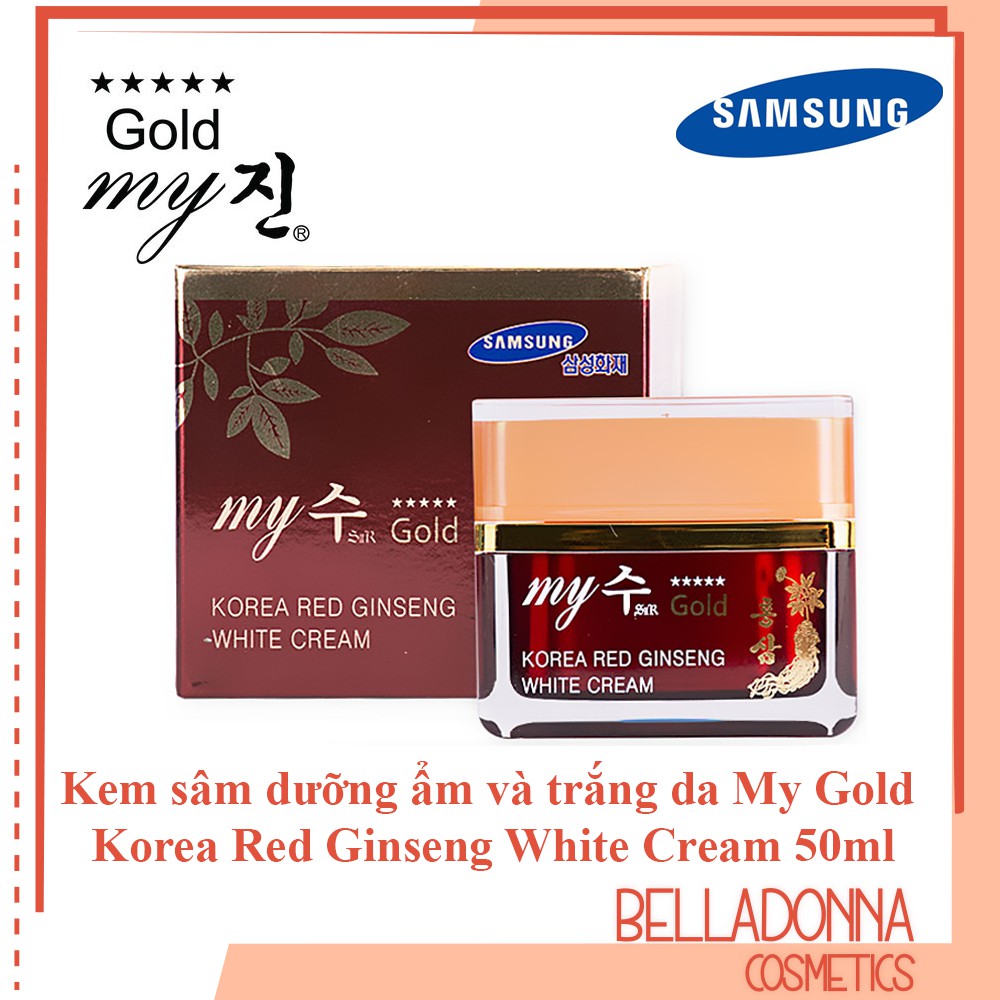 Kem sâm dưỡng ẩm và trắng da My Gold Korea Red Ginseng White Cream 50ml