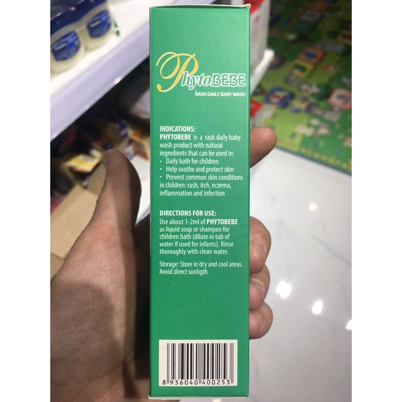 Dung dịch tắm rôm sảy em bé PhytoBEBE 100ml - an toàn cho da của bé - cvspharmacy