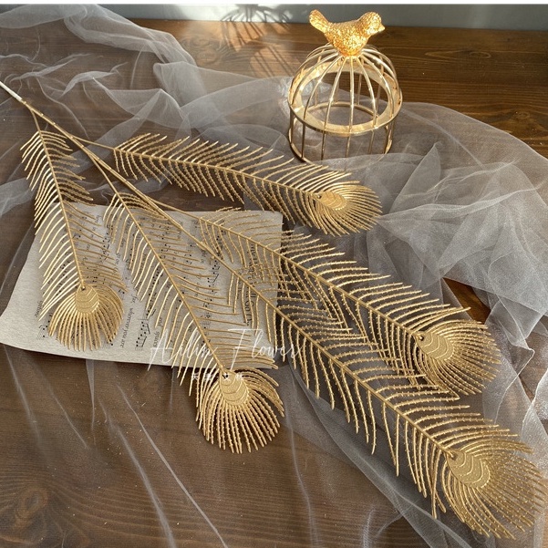 Cành lá rẻ quạt, đuôi công, đào đông, táo đồng Phụ kiện trang trí Tết Đồ trang trí tháp bánh - Andy Shop