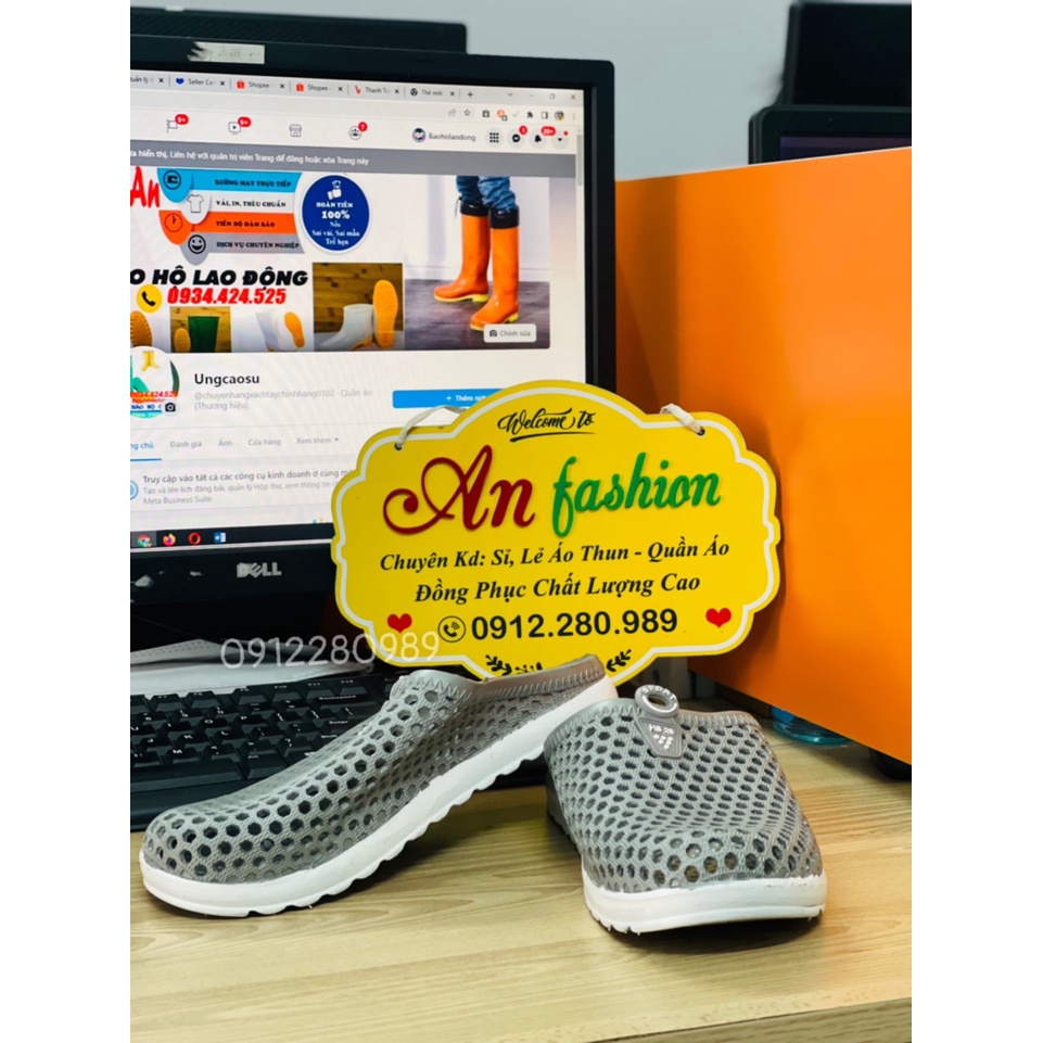 Dép Sục có lỗ thông thoáng bằng nhựa dẻo mềm đi êm chân _ Hình chụp thật