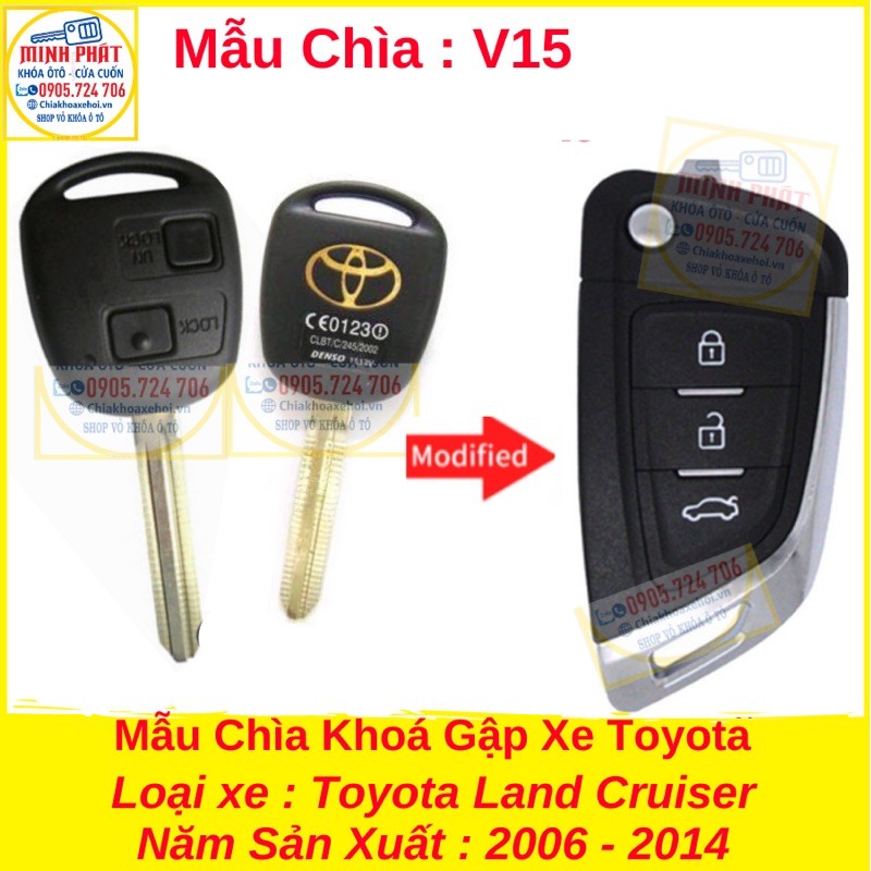 Chìa Khoá Gập xe Toyota Land Cruiser mẫu v15