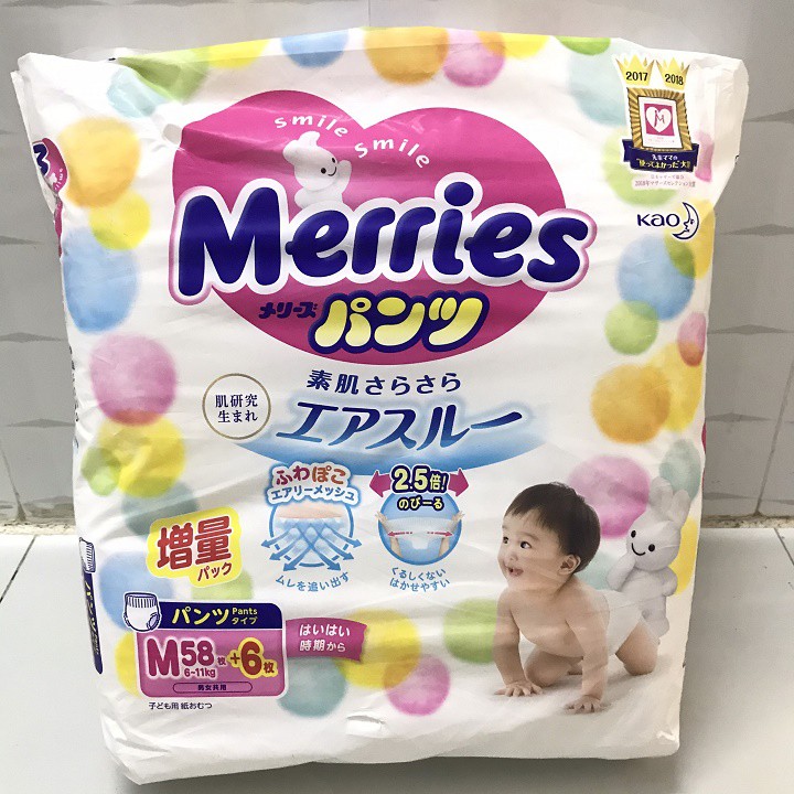 Bỉm Merries dán/quần mẫu mới, nội địa Nhật NB96/S88/M64/M68/L58/L50/XL44/XXL28