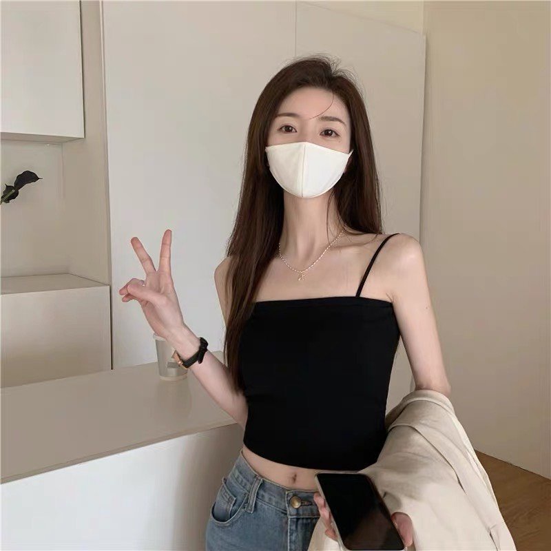 Áo hai dây nữ sợi chất thun co giãn basic kiểu croptop, ôm người Rosie Dream Shop