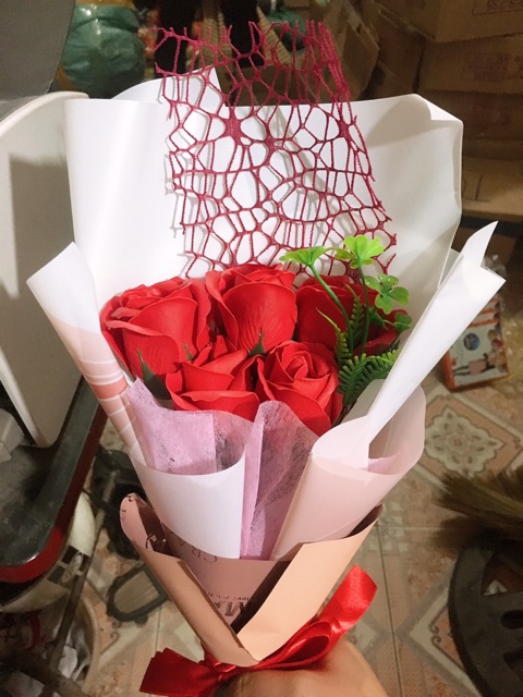Bó hoa sáp 5bông tự cắm