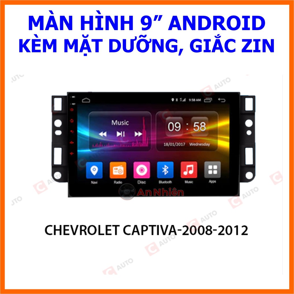 Màn Hình 9 inch Cho Xe CAPTIVA 2006-2012 - Màn Hình DVD Android Tặng Kèm Mặt Dưỡng Giắc Zin Cho Chevrolet Captiva