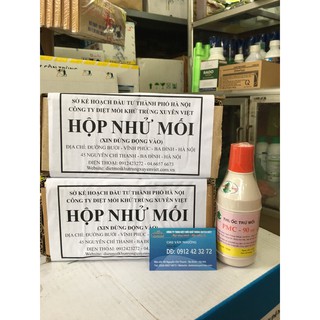 Bộ diệt mối tận gốc gồm 2 hộp nhử mối và 1 lọ thuốc bột lây nhiễm PMC -90