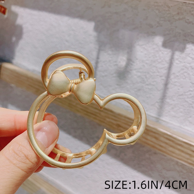 Kẹp Tóc Kim Loại Hình Chuột Mickey / Bông Hoa Thời Trang Cho Nữ