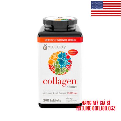 Viên Uống Collagen Youtheory Viên Uống Đẹp Da - Chống Lão Hóa Type 1 2 3 390viên Mỹ (Mẫu Mới )