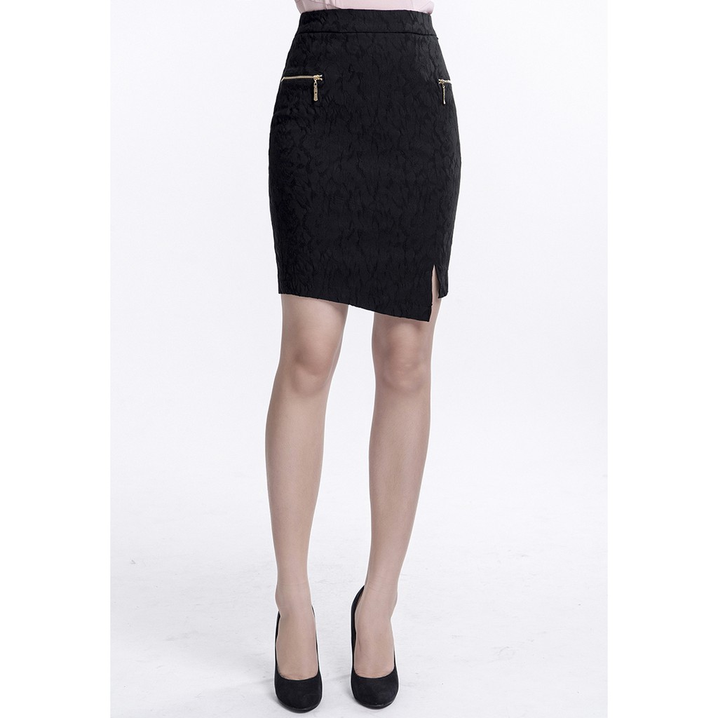 Chân váy khóa đồng LAMER L62F18Q005 (Đen) | BigBuy360 - bigbuy360.vn