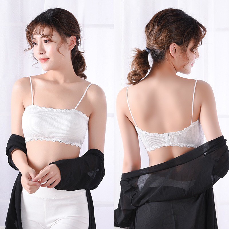 Áo Bra 2 Dây Cotton Len Tăm Co Giãn Thoải Mái Thoáng Mát MS 8832 Hàng Thái Cao Cấp
